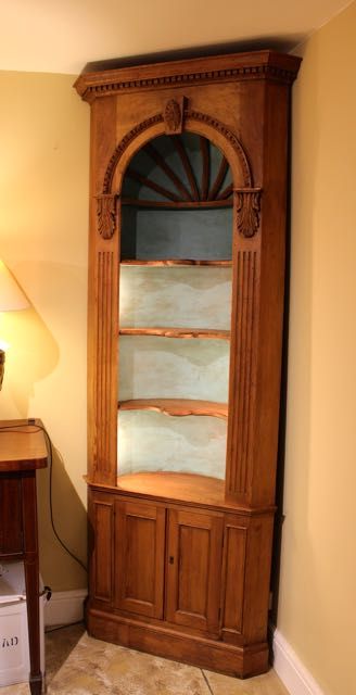 A Pair of Early 20thc. Pine Corner Cupboards