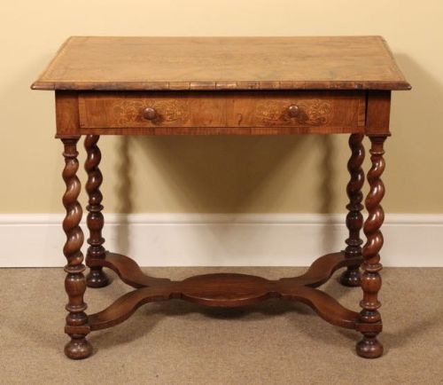 18thc. Walnut Inlaid Side Table