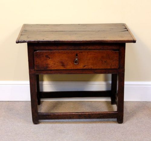 18thc. Rustic Oak Side Table