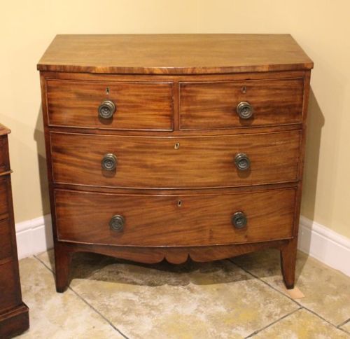 Small 19thc. Mahogany Bow Fronted Chest