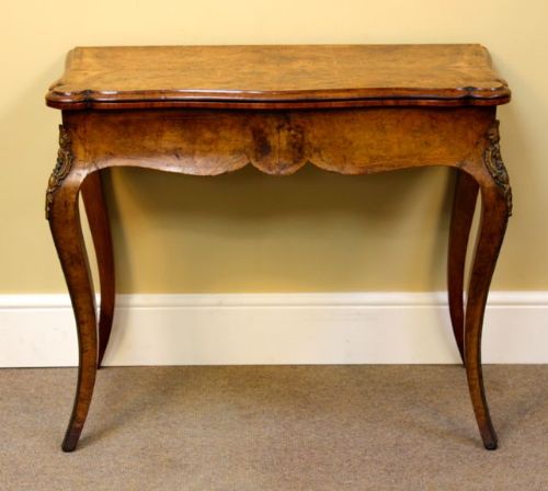 19thc. Walnut Card Table