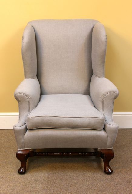 19thc. Walnut Wing Armchair