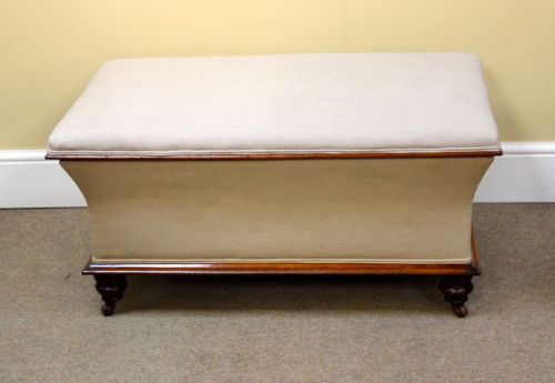 19thc. Mahogany Ottoman