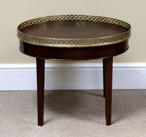 Oval Brass Bound Mahogany Occasional Table