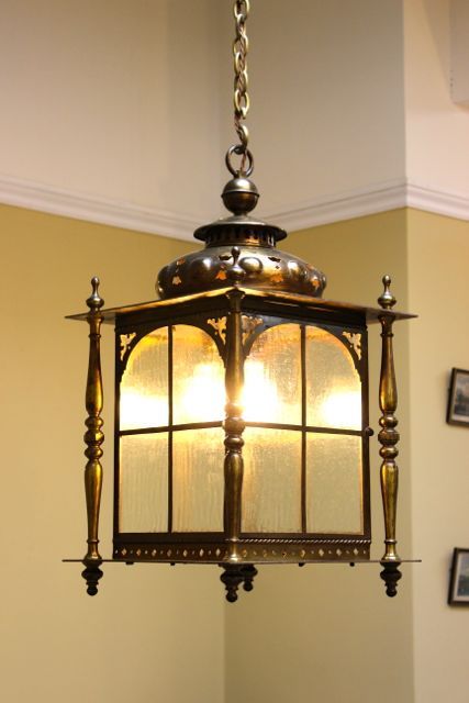 Large Brass Arts & Crafts Lantern