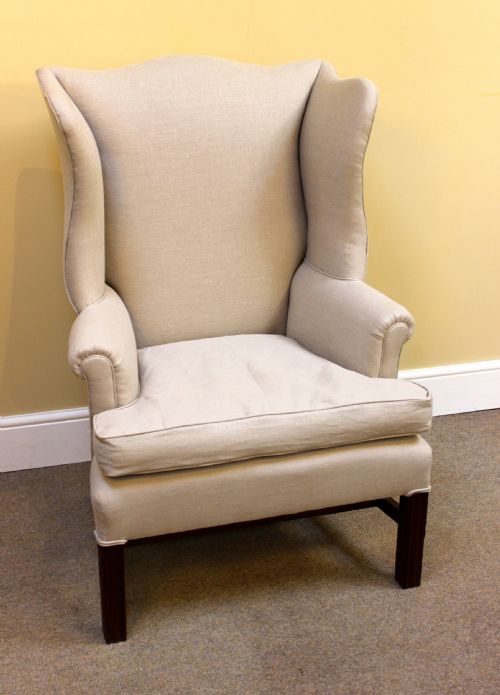 19thc. Mahogany Wing Armchair
