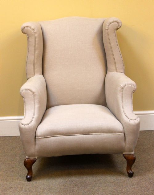19THC WALNUT WING ARMCHAIR - ADDITIONAL PHOTO 2