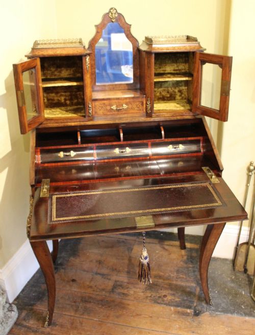 19THC WALNUT BONHEUR DU JOUR - ADDITIONAL PHOTO 4