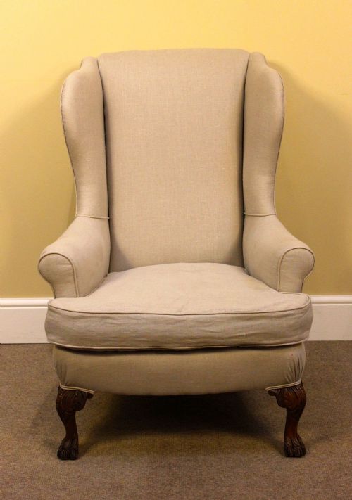 Early 20thc. Walnut Wing Armchair
