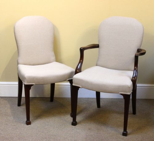 Set of Eight Late 19thc. Mahogany Dining Chairs