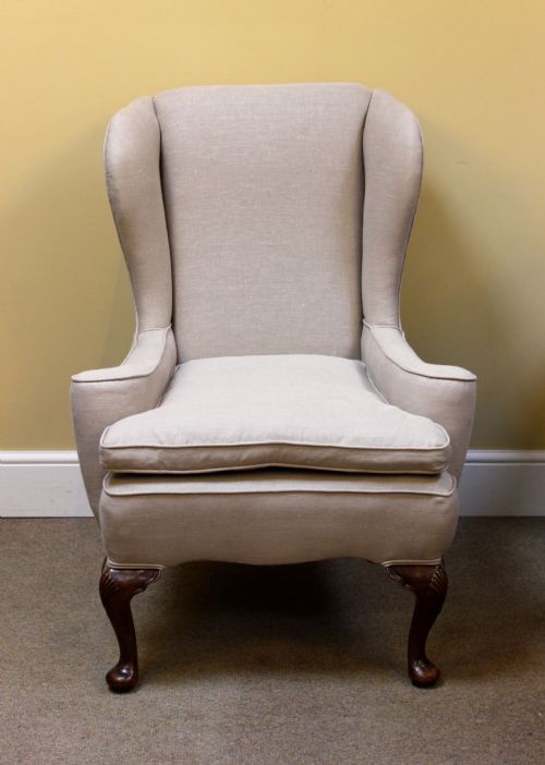 Late 19thc. Walnut Wing Armchair