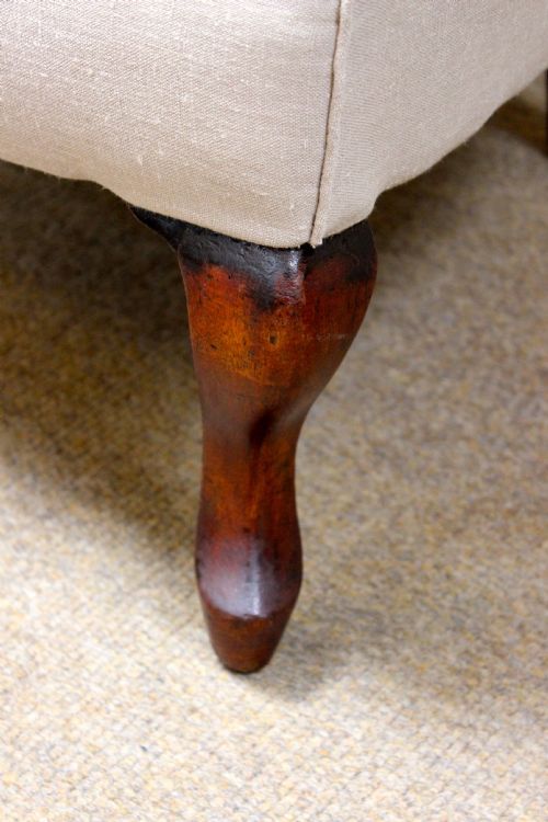 LATE 19THC WALNUT UPHOLSTERED ARMCHAIR - ADDITIONAL PHOTO 3