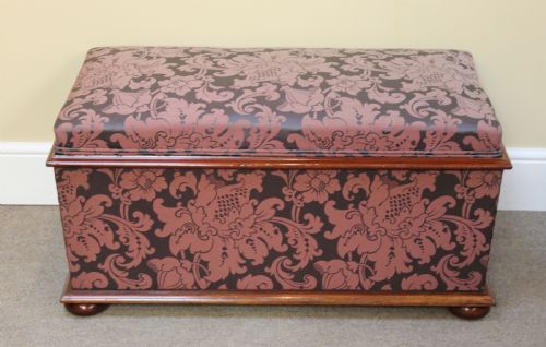 19thc. Walnut Upholstered Ottoman