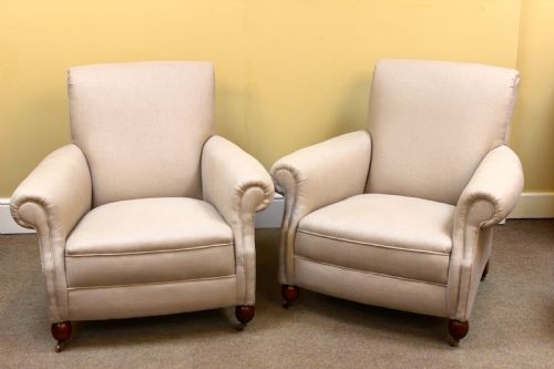 Pair of Late 19thc. Walnut Armchairs
