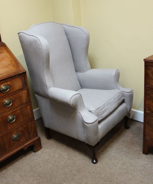 LATE 19THC LARGE WING ARMCHAIR - ADDITIONAL PHOTO 2