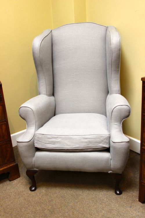 LATE 19THC LARGE WING ARMCHAIR - ADDITIONAL PHOTO 4