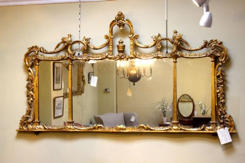 19thc. Gilt Over Mantle Mirror