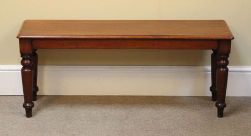 19thc. Mahogany Hall Seat