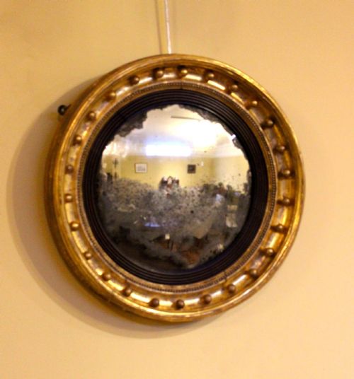 19THC GILT CONVEX MIRROR - ADDITIONAL PHOTO 1
