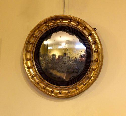 19THC GILT CONVEX MIRROR - ADDITIONAL PHOTO 2
