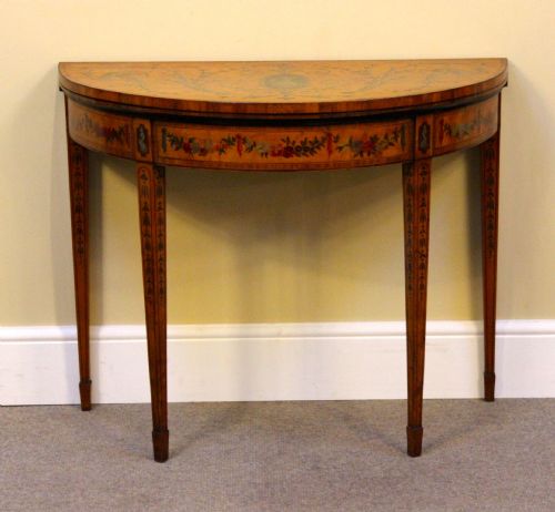 Late 18thc. Satinwood & Painted Card Table