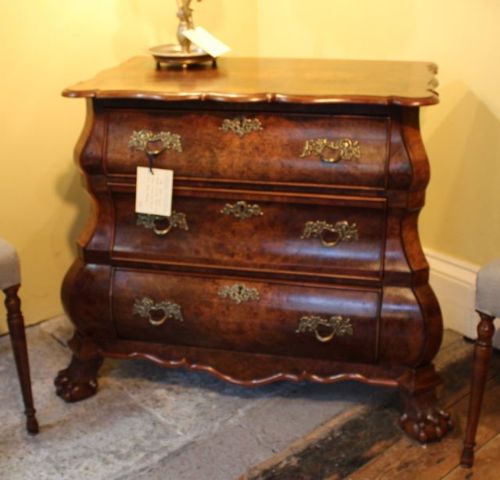 Late 19thc. Walnut Bombe Comode Chest