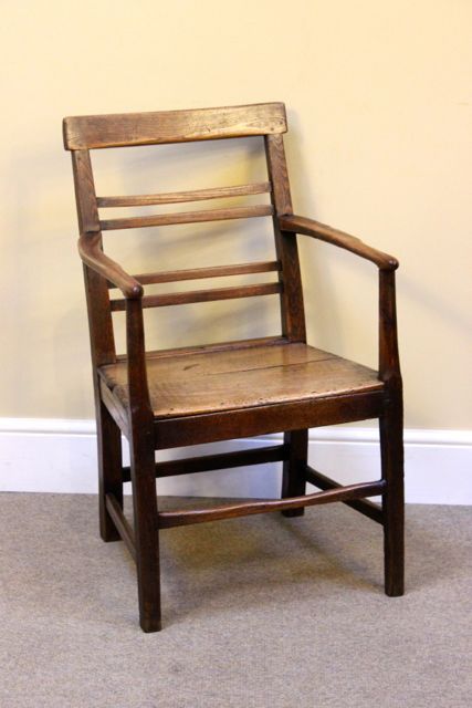 19thc Ash & Fruit Wood County Armchair
