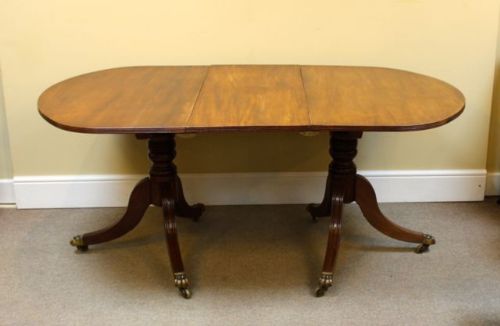 19thc Mahogany D End Dining Table