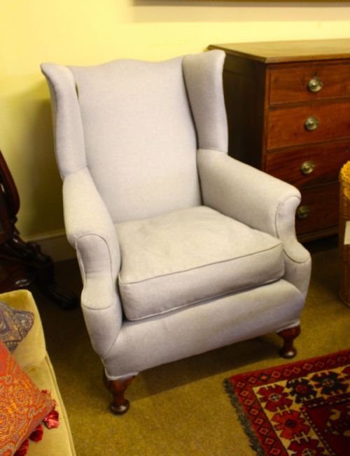 Large 19thc. Walnut Wing Armchair