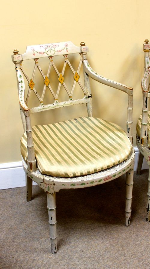 fig 1. Pair of Regency painted side chairs