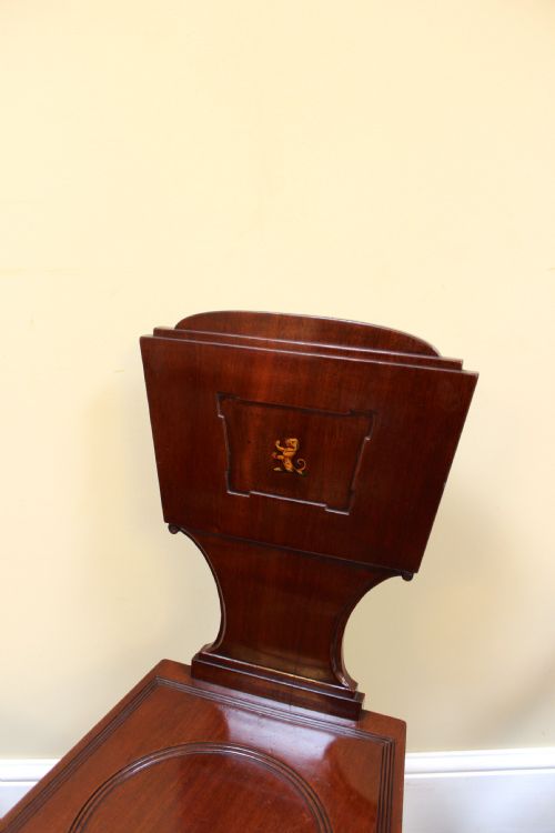 PAIR OF REGENCY MAHOGANY HALL CHAIRS - ADDITIONAL PHOTO 3