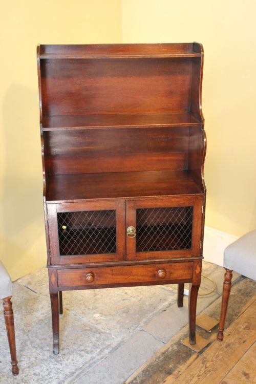 REGENCY WATERFALL BOOKCASE IN MAHOGANY - ADDITIONAL PHOTO 1