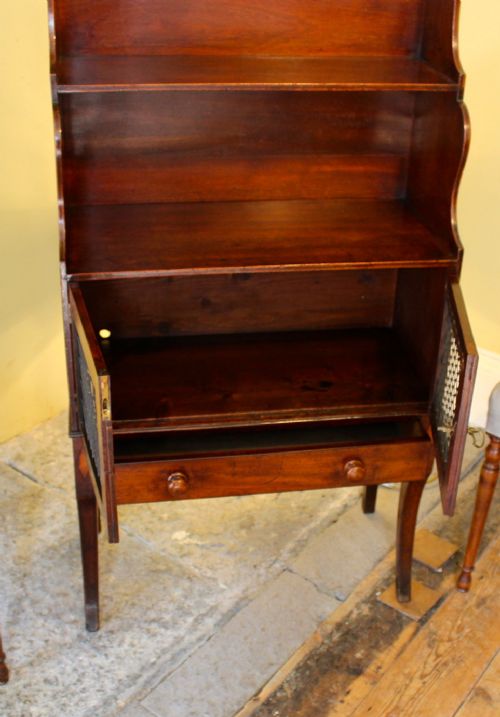 REGENCY WATERFALL BOOKCASE IN MAHOGANY - ADDITIONAL PHOTO 2