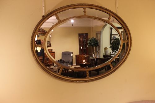19THC OVAL GILDED MIRROR - ADDITIONAL PHOTO 2