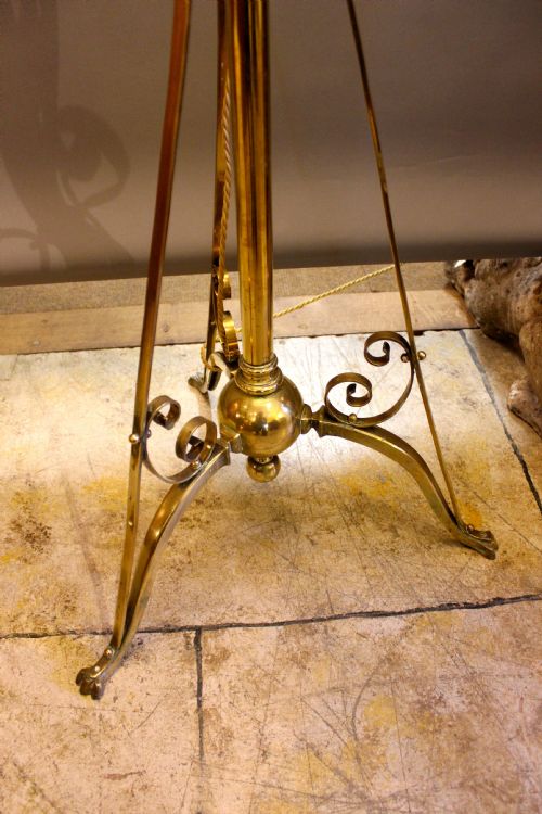 19THC BRASS STANDARD LAMP - ADDITIONAL PHOTO 1