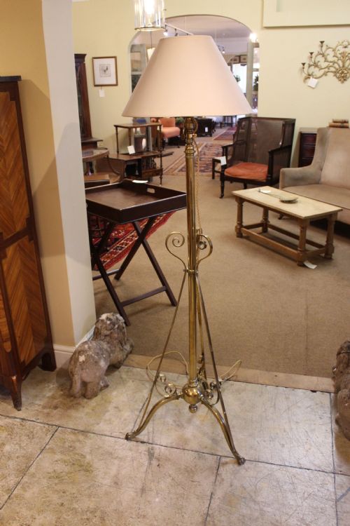 19THC BRASS STANDARD LAMP - ADDITIONAL PHOTO 4