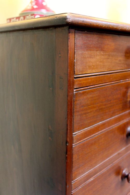 19THC RED WALNUTFRUITWOOD COLLECTORS CHEST OF DRAWERS - ADDITIONAL PHOTO 2