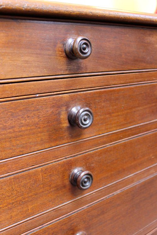 19THC RED WALNUTFRUITWOOD COLLECTORS CHEST OF DRAWERS - ADDITIONAL PHOTO 3