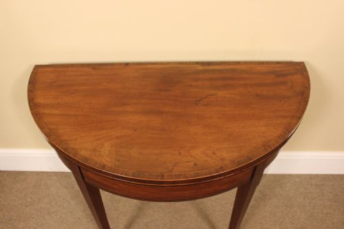 19THC DEMI LUNE CARD TABLE - ADDITIONAL PHOTO 2