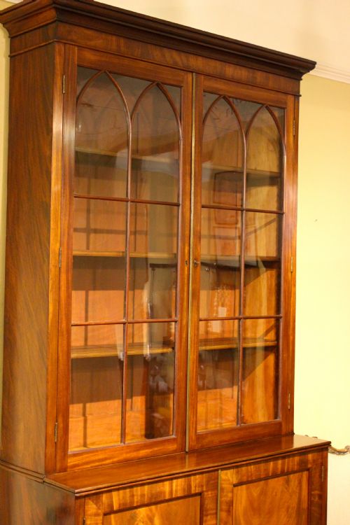 19THC MAHOGANY GLAZED BOOKCASE - ADDITIONAL PHOTO 1