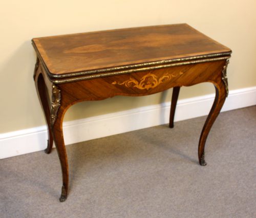 19THC ROSEWOOD KINGSWOOD CROSS BANDED CARD TABLE - ADDITIONAL PHOTO 1