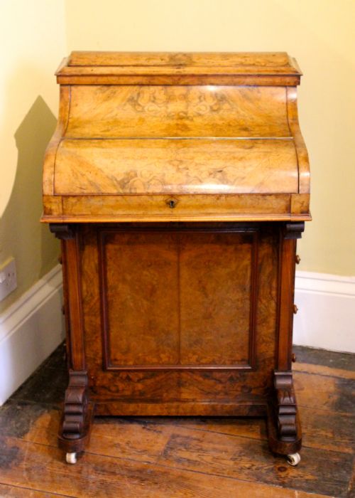 19THC BURR WALNUT DAVENPORT DESK - ADDITIONAL PHOTO 4
