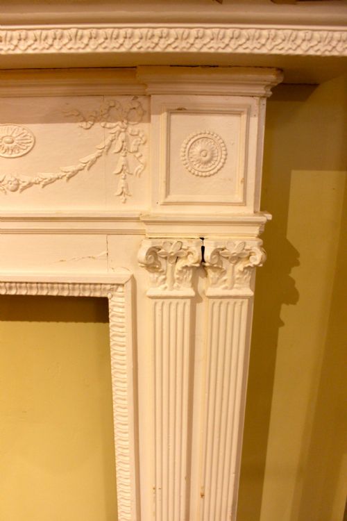 19THC WHITE PAINTED PINE FIRE SURROUNDMANTLEPIECE - ADDITIONAL PHOTO 2