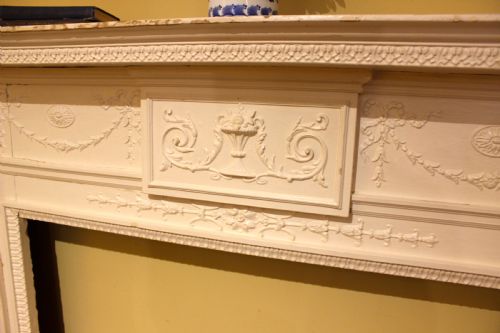 19THC WHITE PAINTED PINE FIRE SURROUNDMANTLEPIECE - ADDITIONAL PHOTO 3