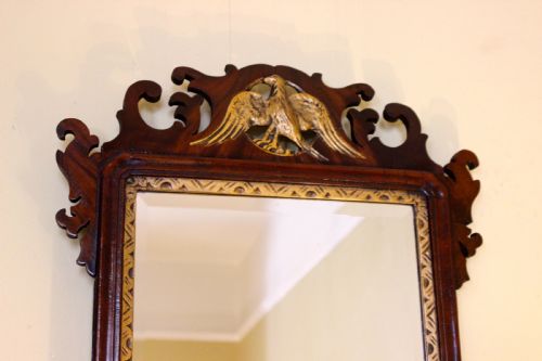 19THC WALNUT FRETWORK MIRROR - ADDITIONAL PHOTO 2