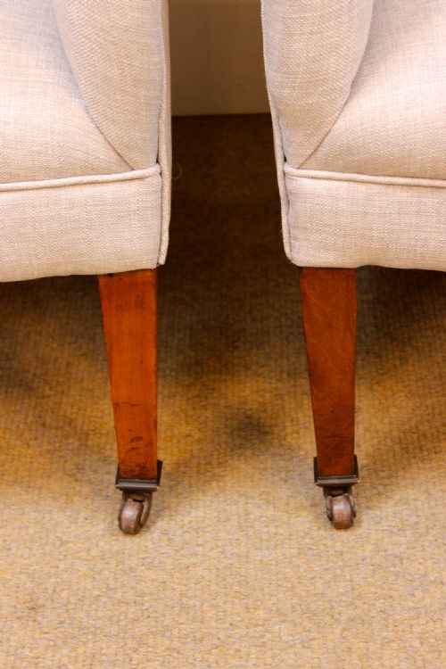 A PAIR OF LATE 19THC SMALL WALNUT WING ARMCHAIRS - ADDITIONAL PHOTO 2