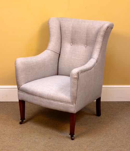 A PAIR OF LATE 19THC SMALL WALNUT WING ARMCHAIRS - ADDITIONAL PHOTO 4