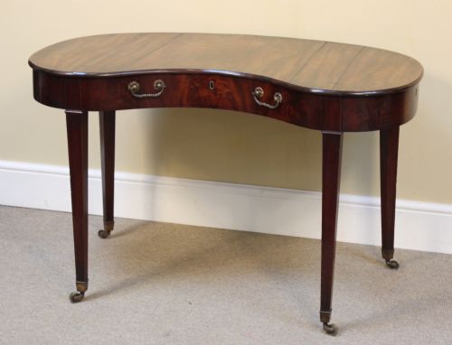 GEORGIAN MAHOGANY KIDNEY SHAPED DESK - ADDITIONAL PHOTO 1