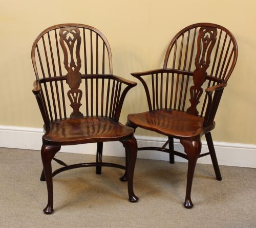 A PAIR OF 19THC YEW ELM WINDSOR CHAIRS - ADDITIONAL PHOTO 1