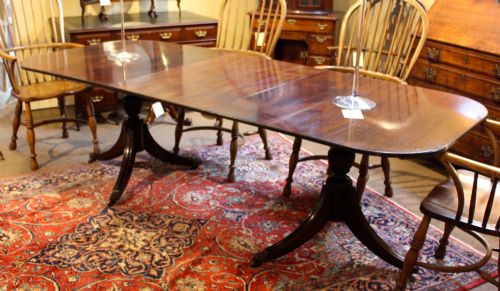 19thc. Mahogany “D” End Dining Table
